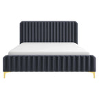 Bethany Tufted Velvet Upholstered Bed Platform (3 Colors)