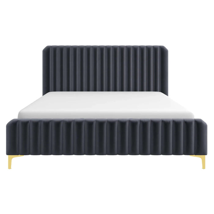 Bethany Tufted Velvet Upholstered Bed Platform (3 Colors)