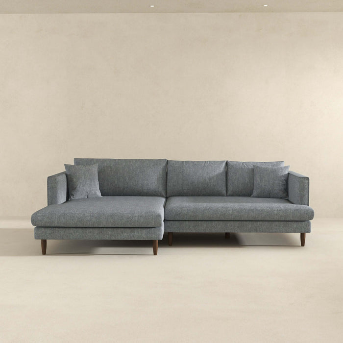 Blake Velvet Upholstered L-Shape Chaise Sofa Sectional 107