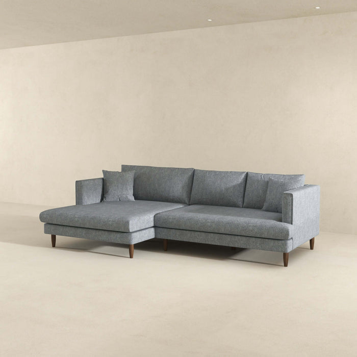 Blake Velvet Upholstered L-Shape Chaise Sofa Sectional 107