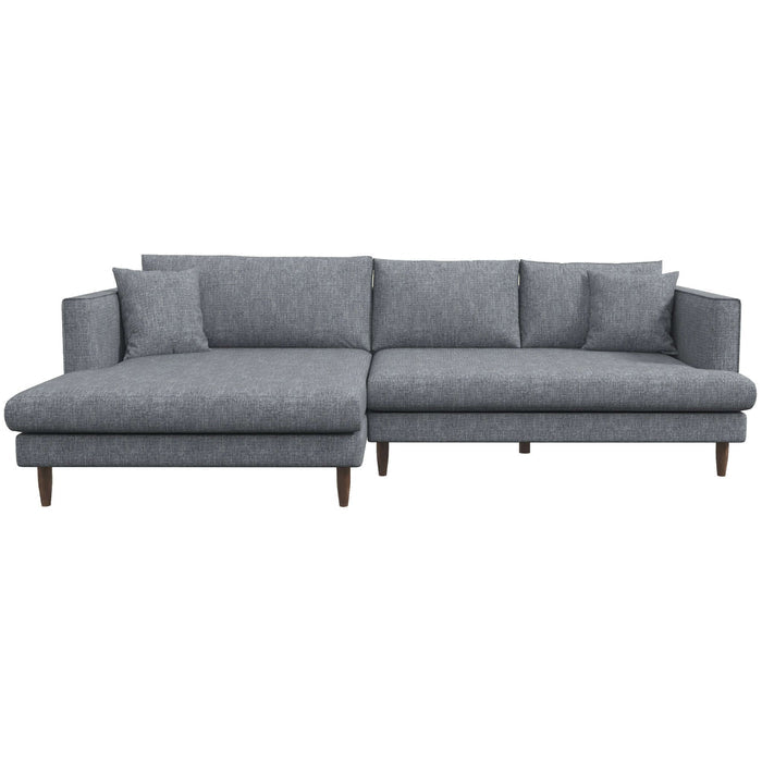 Blake Velvet Upholstered L-Shape Chaise Sofa Sectional 107