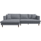 Blake Velvet Upholstered L-Shape Chaise Sofa Sectional 107