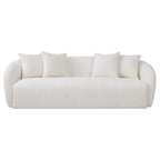 Linden Modern Ivory Boucle Curvy Sofa 85