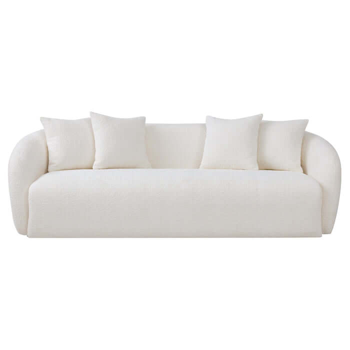 Linden Modern Ivory Boucle Curvy Sofa 85