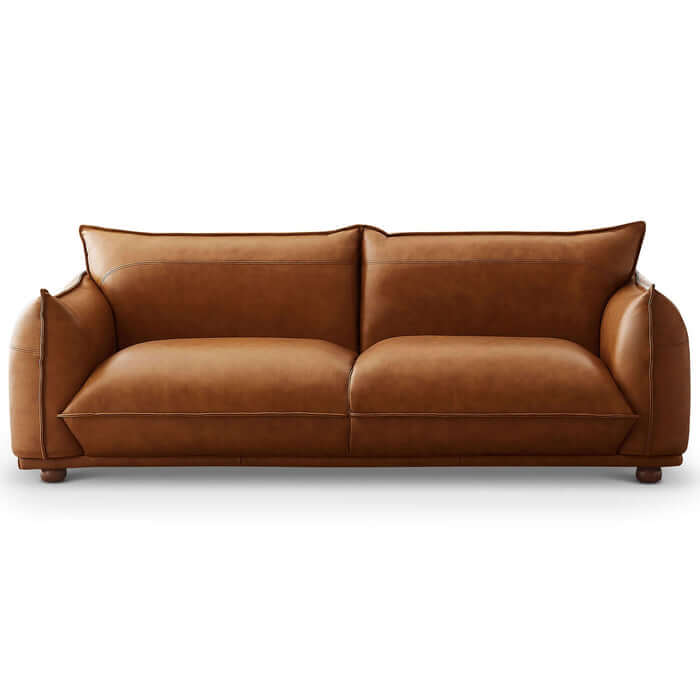 Emma Modern Boho Genuine Leather Sofa 89 (3 Colors)