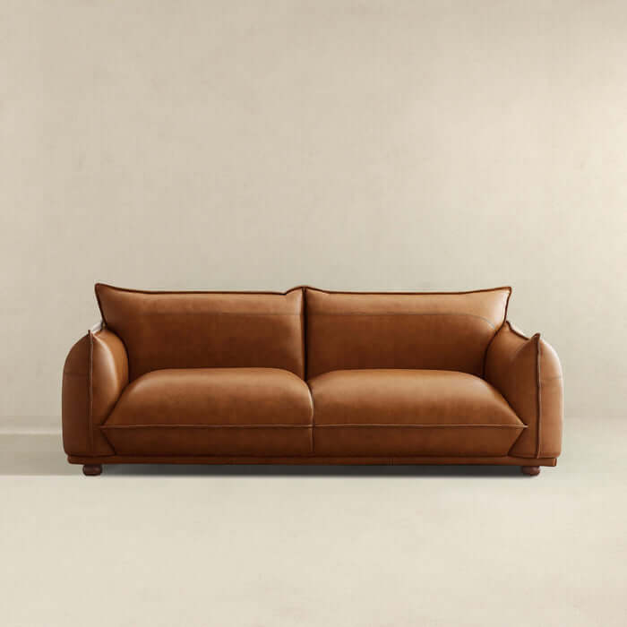 Emma Modern Boho Genuine Leather Sofa 89 (3 Colors)