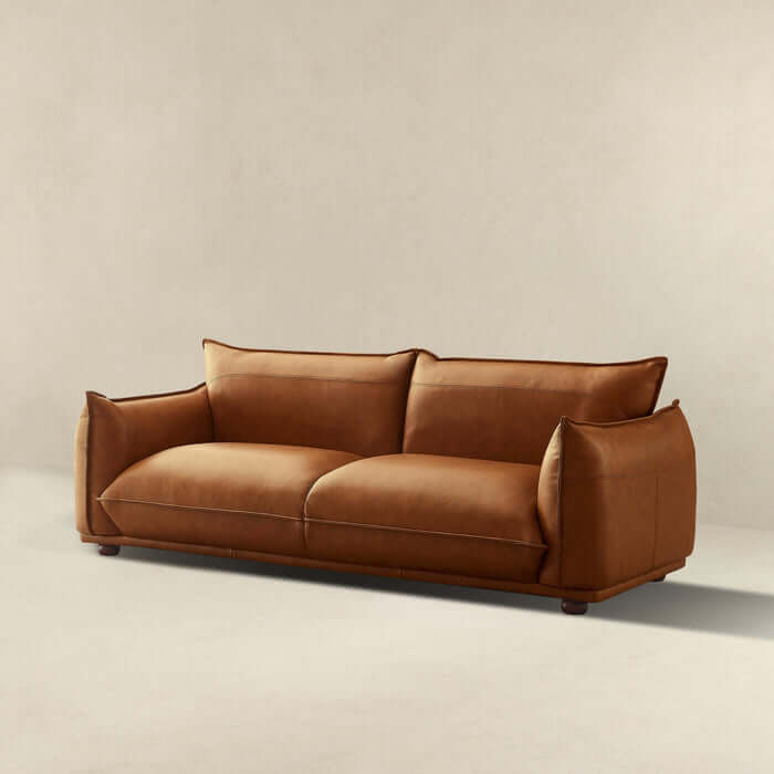 Emma Modern Boho Genuine Leather Sofa 89 (3 Colors)
