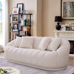 Maximilian Japandi Channel Tufted Boucle Sofa 86”