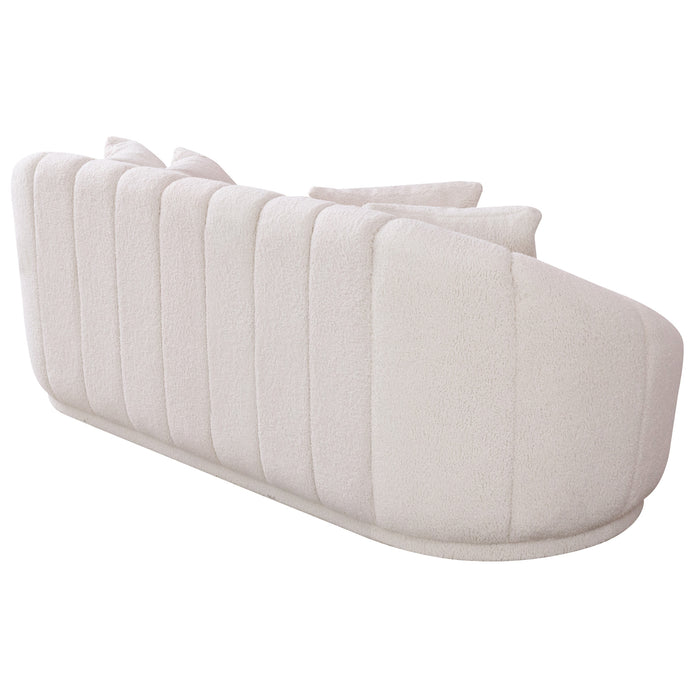 Maximilian Japandi Channel Tufted Boucle Sofa 86”