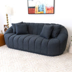 Maximilian Japandi Channel Tufted Boucle Sofa 86”