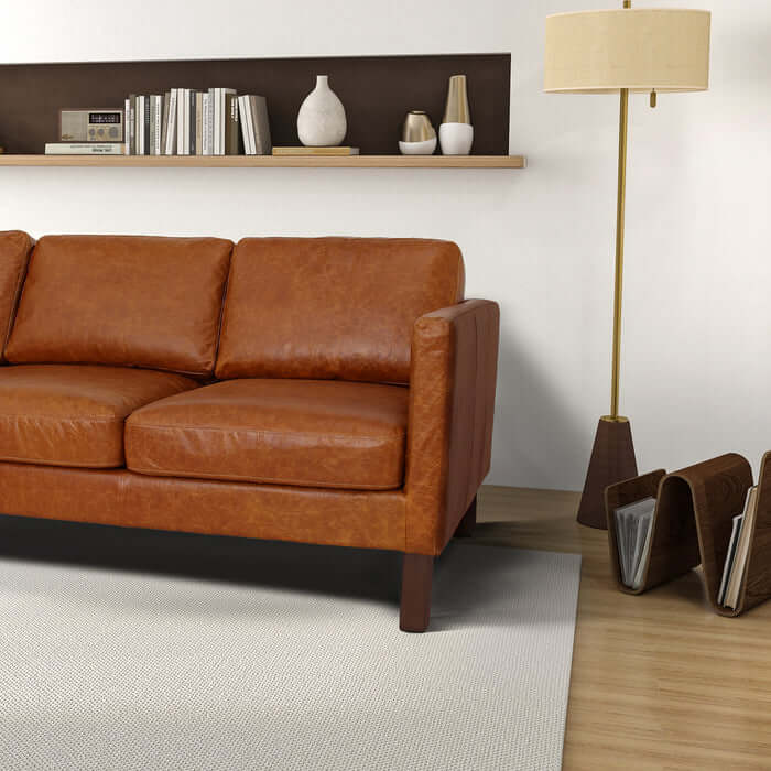 Memphis MCM Cognac Buffalo Leather Sofa 83