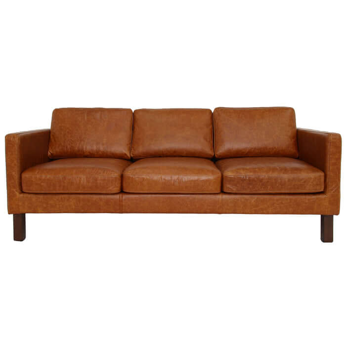 Memphis MCM Cognac Buffalo Leather Sofa 83