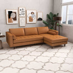 Anthony MCM Tufted Leather Chaise Sofa Sectional 101