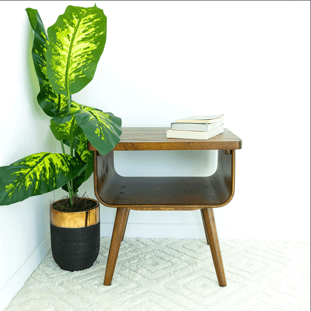 Alice MCM Solid Wood Accent End Table