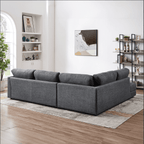 Glander Modern Linen Upholstered Chaise Sofa Sectional 108