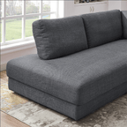 Glander Modern Linen Upholstered Chaise Sofa Sectional 108