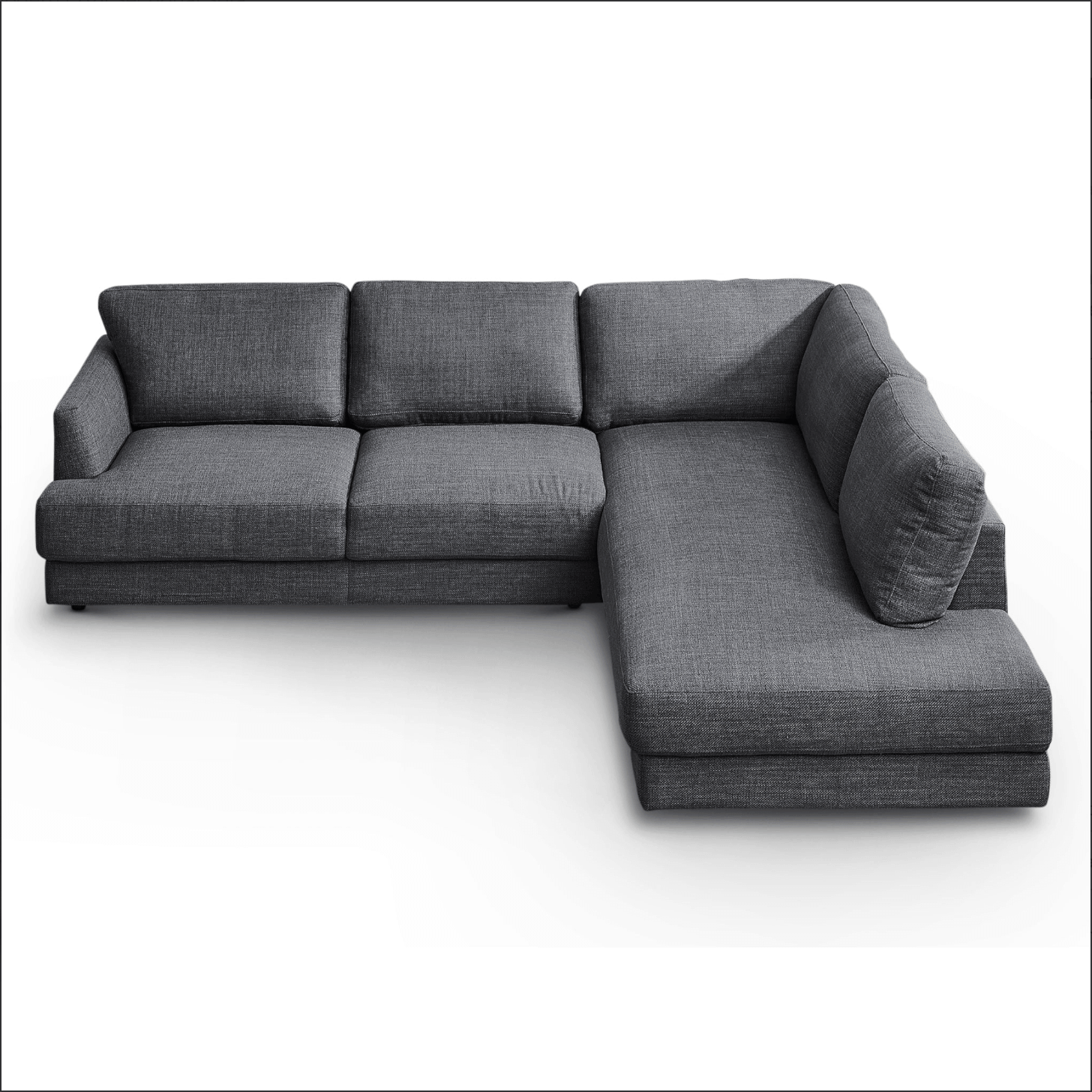 Glander Modern Linen Upholstered Chaise Sofa Sectional 108