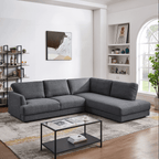 Glander Modern Linen Upholstered Chaise Sofa Sectional 108