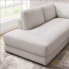 Glander Modern Linen Upholstered Chaise Sofa Sectional 108