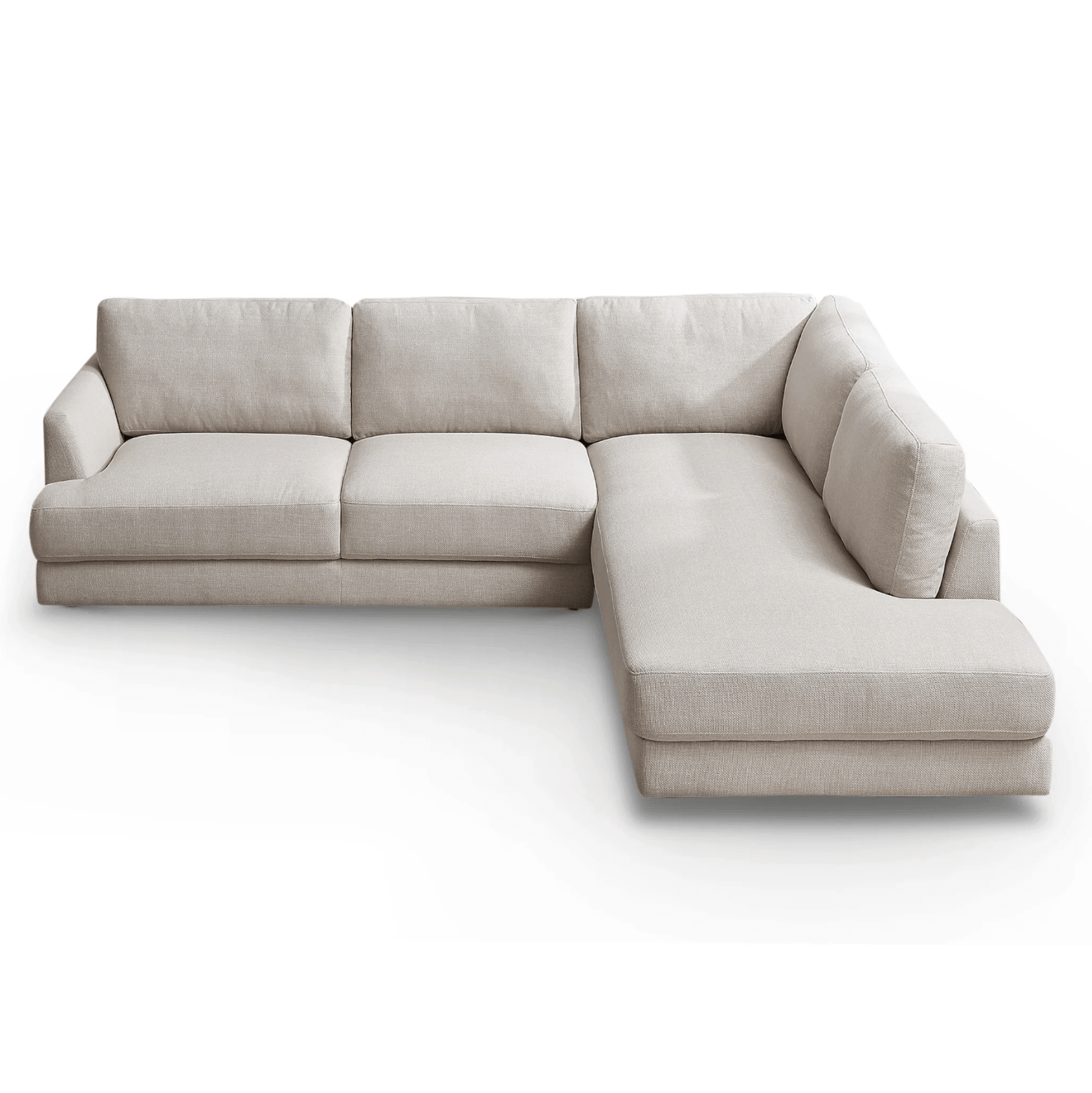 Glander Modern Linen Upholstered Chaise Sofa Sectional 108