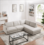 Glander Modern Linen Upholstered Chaise Sofa Sectional 108