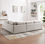 Glander Modern Linen Upholstered Chaise Sofa Sectional 108