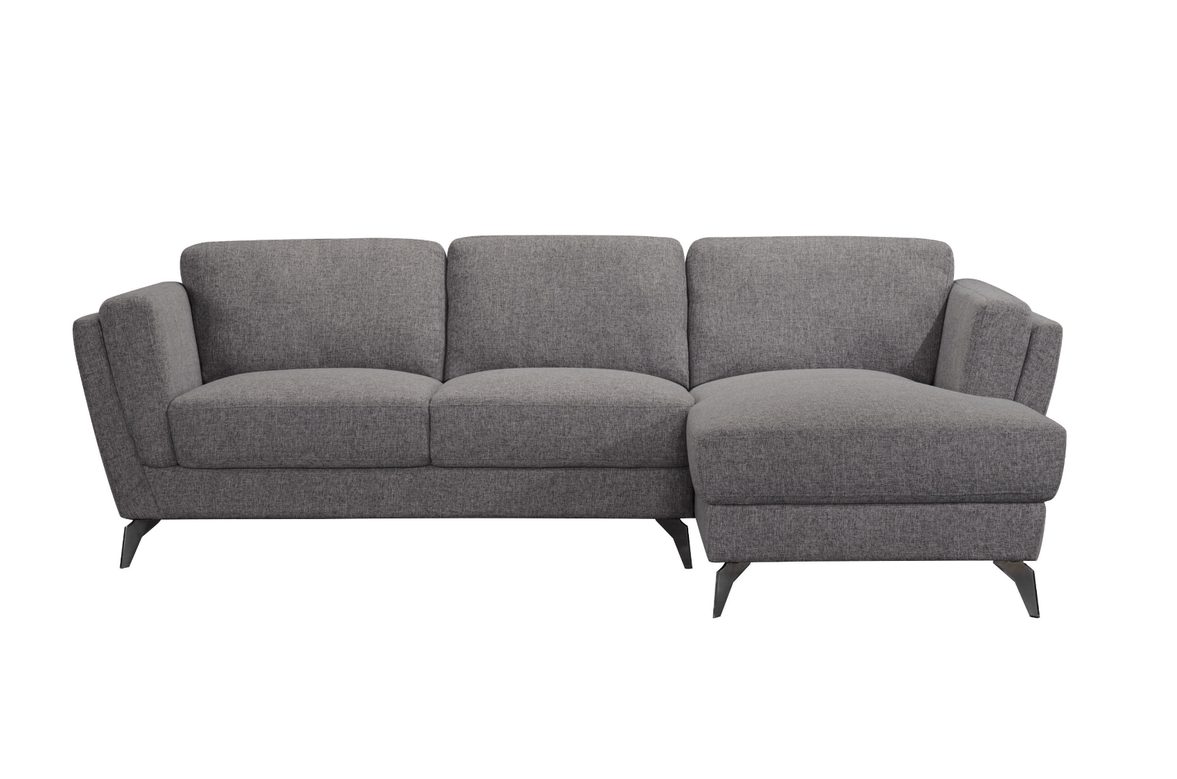 Beckett Gray Fabric Right-Facing Chaise Sofa Sectional 98