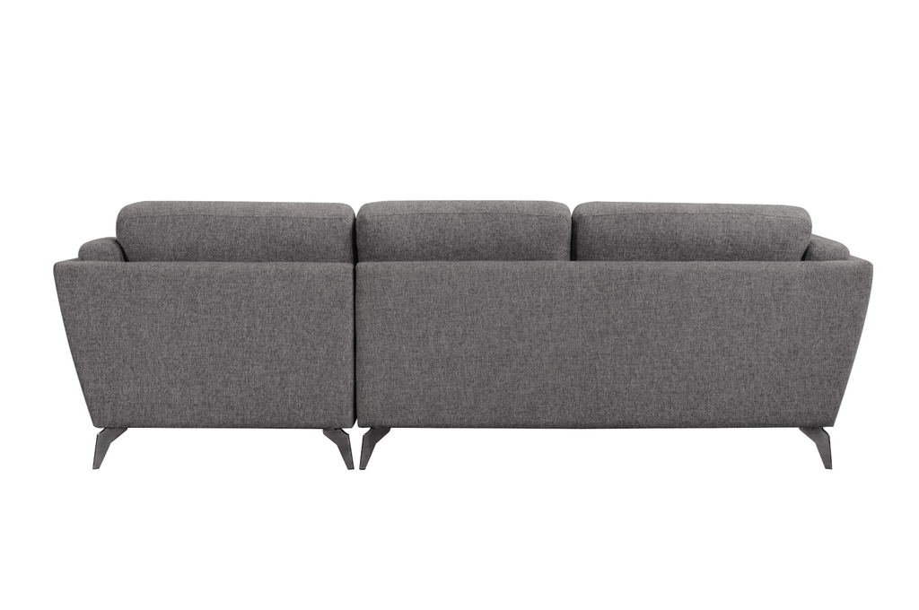 Beckett Gray Fabric Right-Facing Chaise Sofa Sectional 98