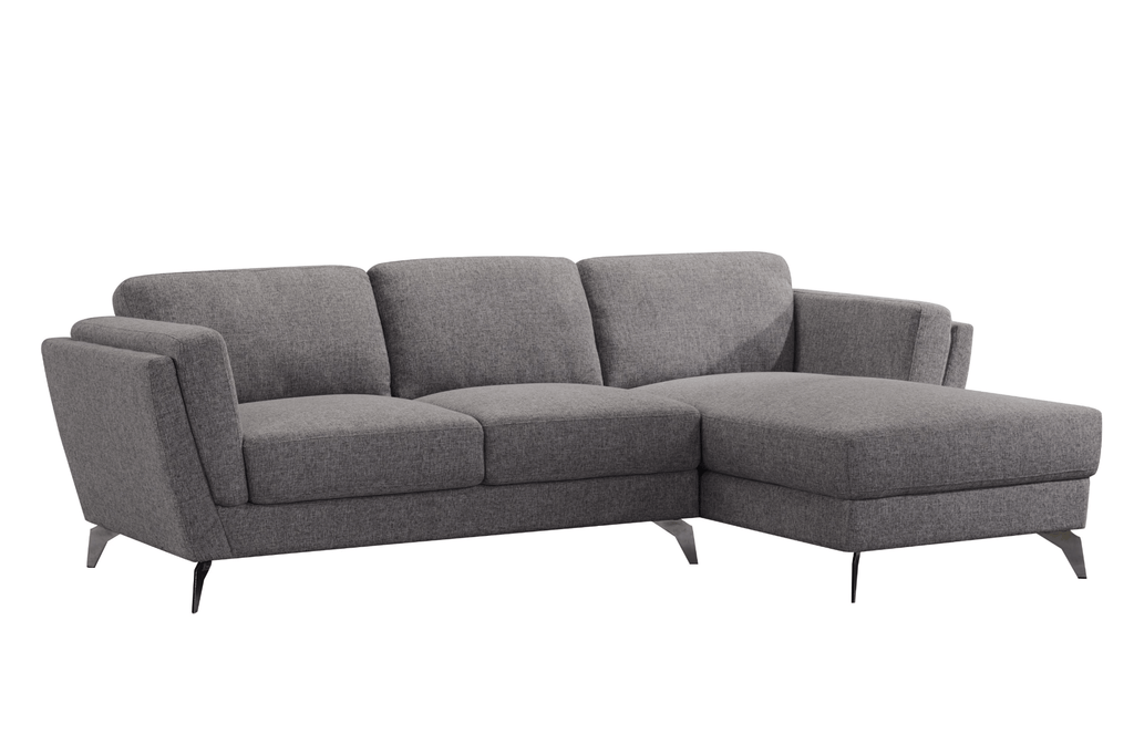 Beckett Gray Fabric Right-Facing Chaise Sofa Sectional 98