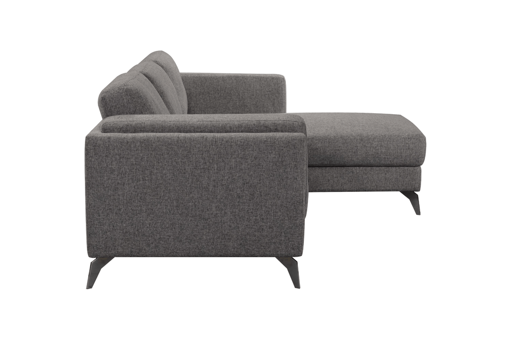 Beckett Gray Fabric Right-Facing Chaise Sofa Sectional 98