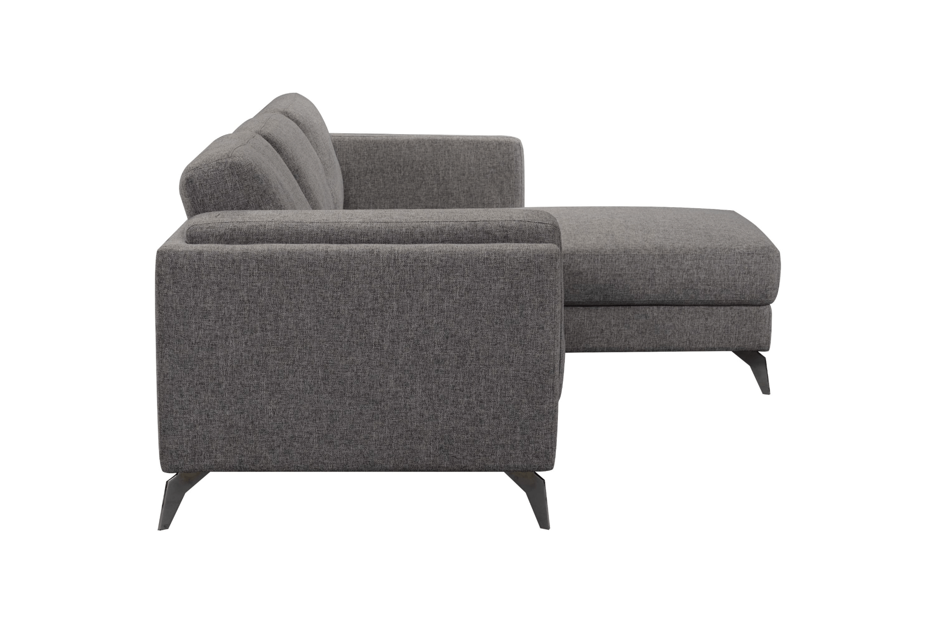 Beckett Gray Fabric Right-Facing Chaise Sofa Sectional 98