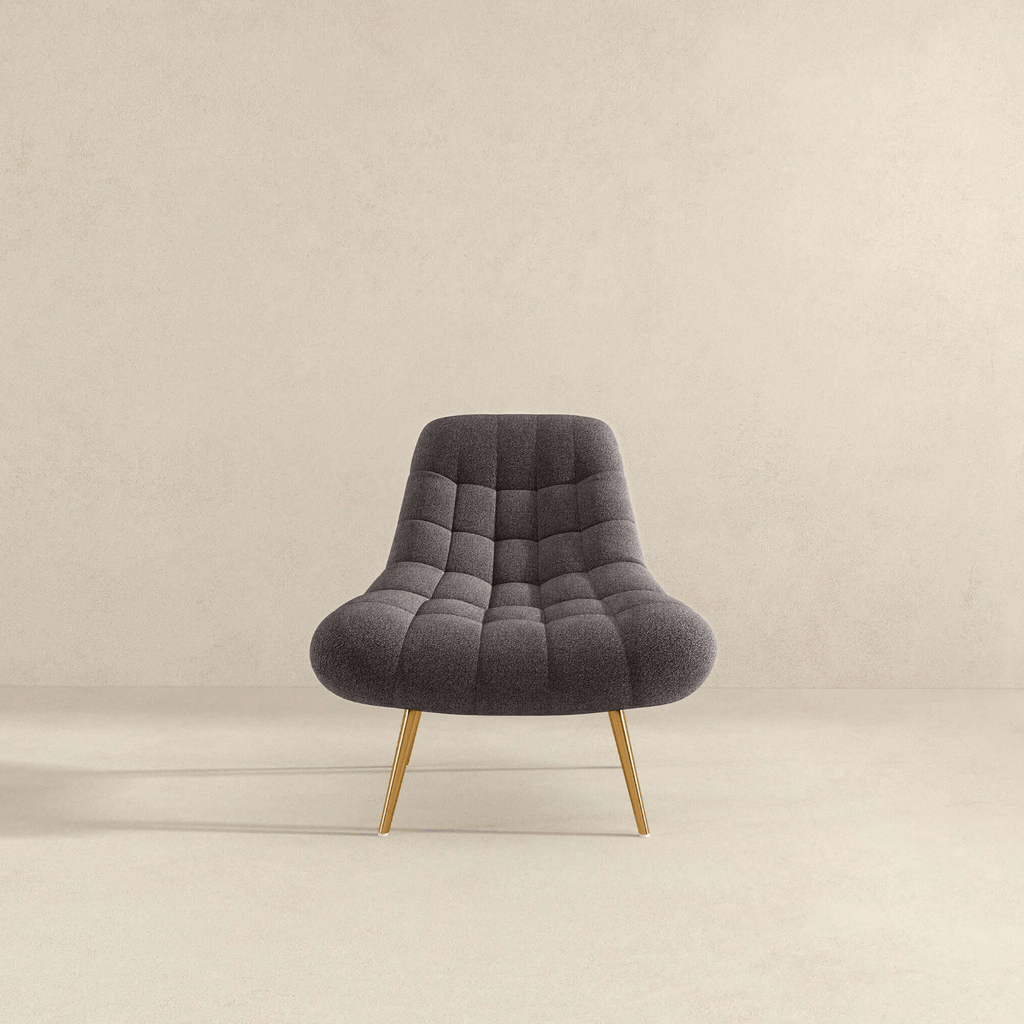 Aubrey Tufted Boucle Armless Lounge Chair (2 Colors)
