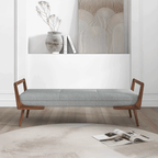 Cora MCM Gray Upholstered Fabric Bench 51