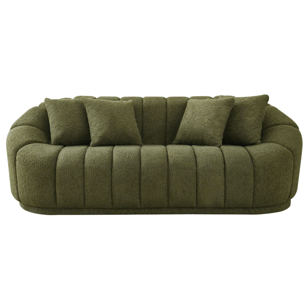 Maximilian Japandi Channel Tufted Boucle Sofa 86”