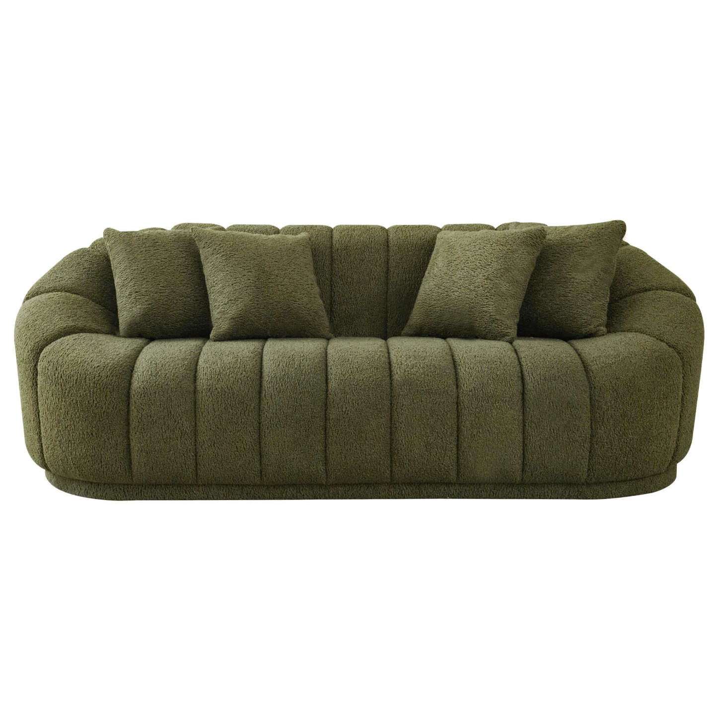 Maximilian Japandi Channel Tufted Boucle Sofa 86”