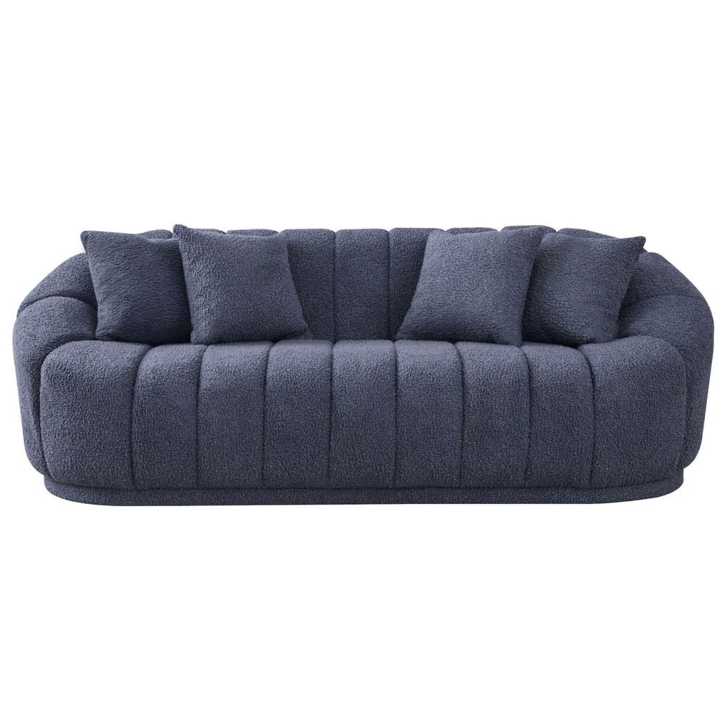 Maximilian Japandi Channel Tufted Boucle Sofa 86”