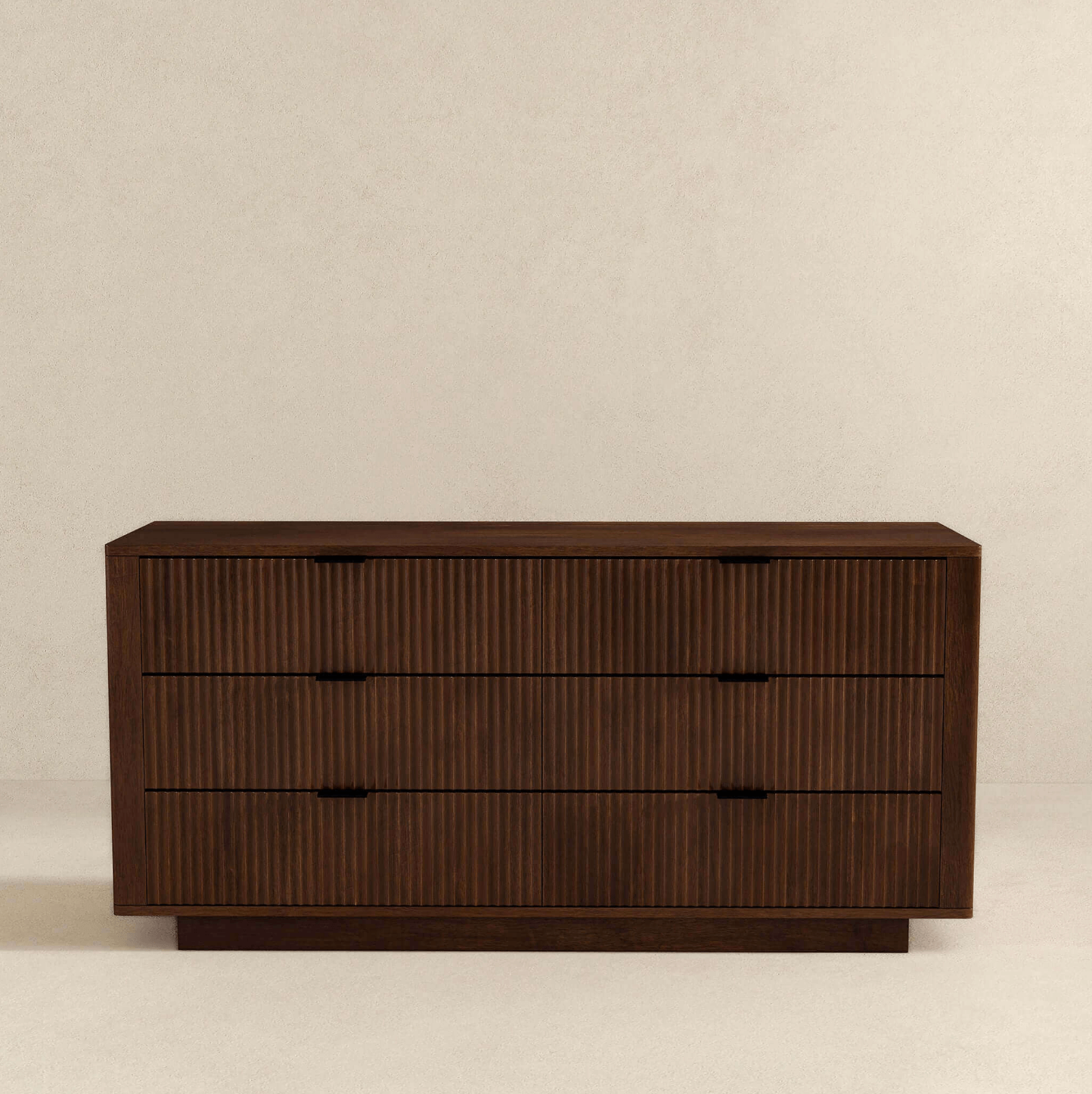 Lola Walnut 6 Drawer Bedroom Storage Dresser 56