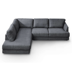 Glander Modern Linen Upholstered Chaise Sofa Sectional 108