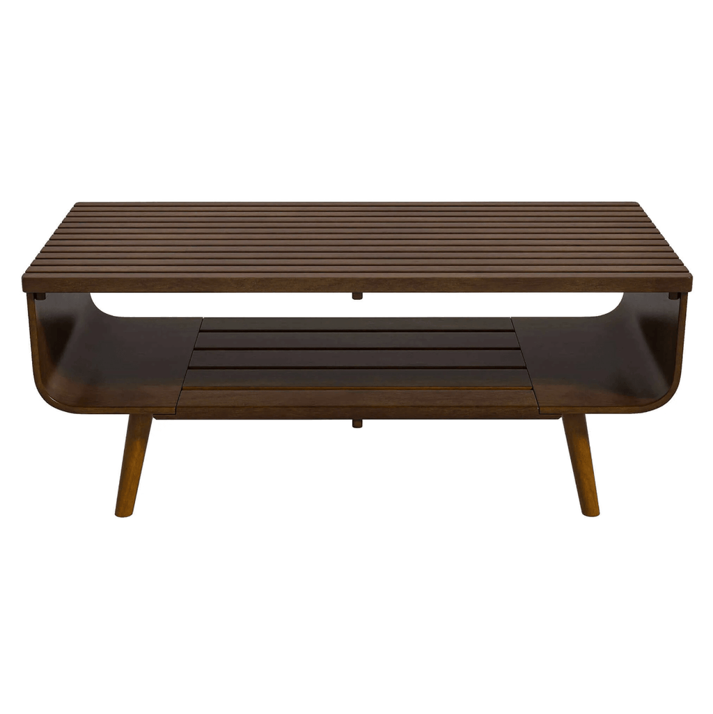Alice 2 Tier Slatted Top Wood Coffee Table 44”