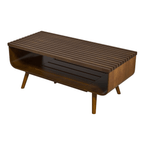 Alice 2 Tier Slatted Top Wood Coffee Table 44”