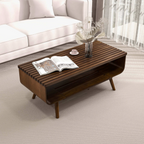 Alice 2 Tier Slatted Top Wood Coffee Table 44”