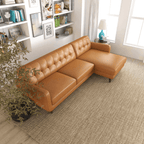 Allison MCM Leather Chaise Sofa Sectional 113