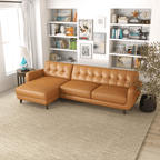 Allison MCM Leather Chaise Sofa Sectional 113