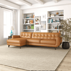 Allison MCM Leather Chaise Sofa Sectional 113