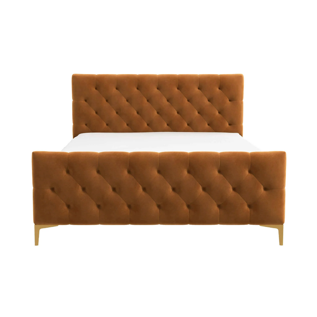 Bailey Velvet Upholstered Tufted Platform Bed Frame