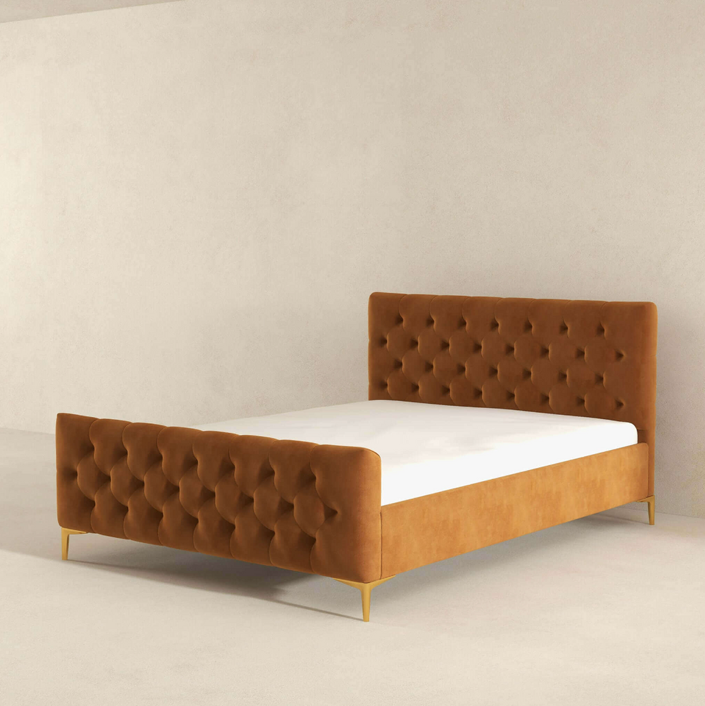 Bailey Velvet Upholstered Tufted Platform Bed Frame
