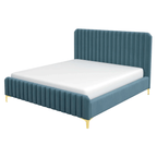 Bethany Tufted Velvet Upholstered Bed Platform (3 Colors)