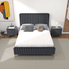 Bethany Tufted Velvet Upholstered Bed Platform (3 Colors)