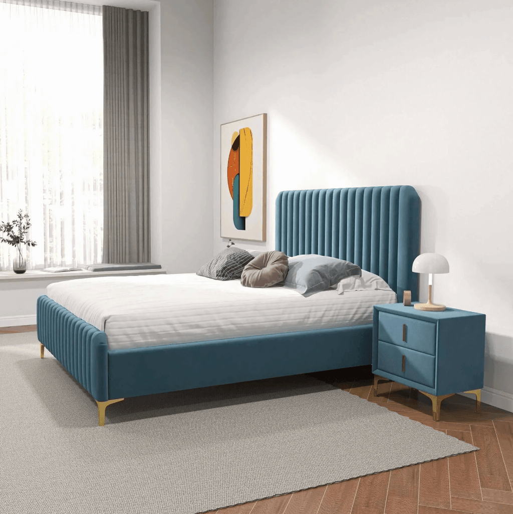 Bethany Tufted Velvet Upholstered Bed Platform (3 Colors)