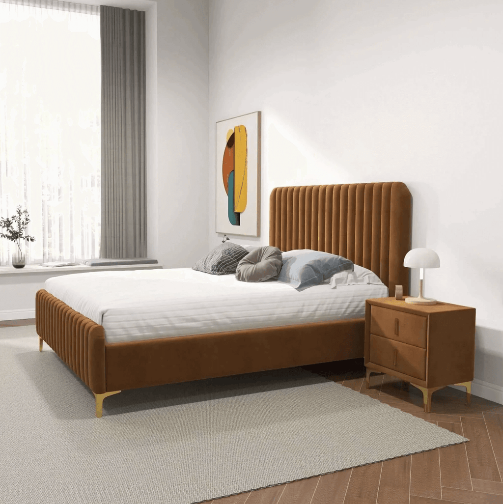 Bethany Tufted Velvet Upholstered Bed Platform (3 Colors)